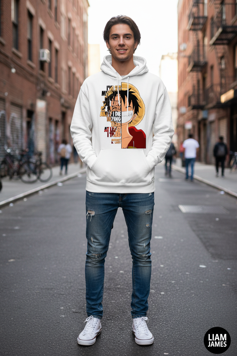 Sudadera Luffy Blanca