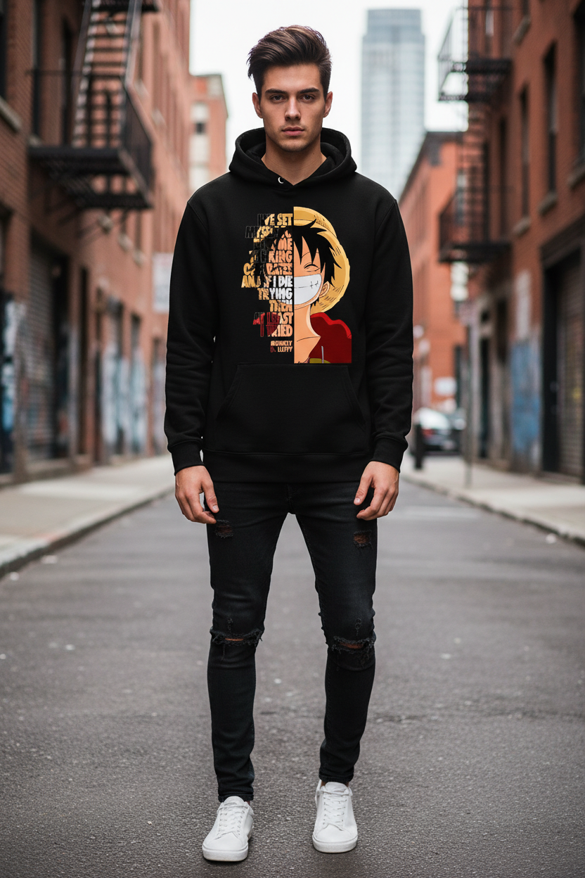 Sudadera Luffy Negra